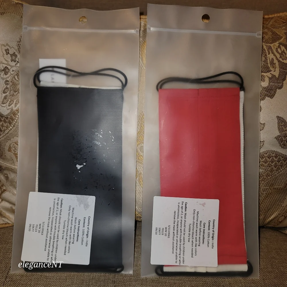 Lane Bryant (2) 2 pack 100% Cotton Design Face Masks NWT